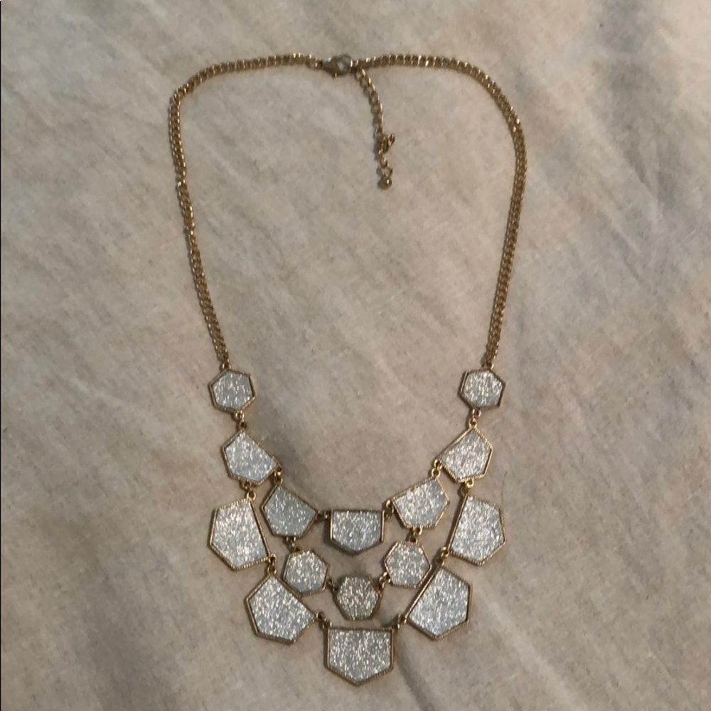 Statement necklace . Gold and silver